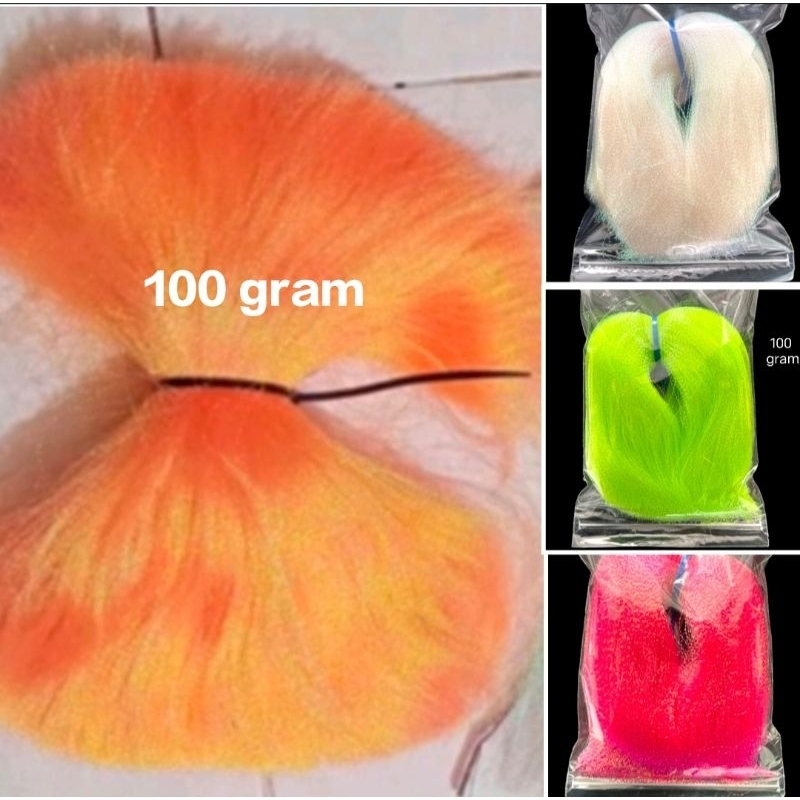100 gram dan 10 gram bulu mutiara kilat umpan pancing assist hook bulu kotrek bulu umpan rintak umpa