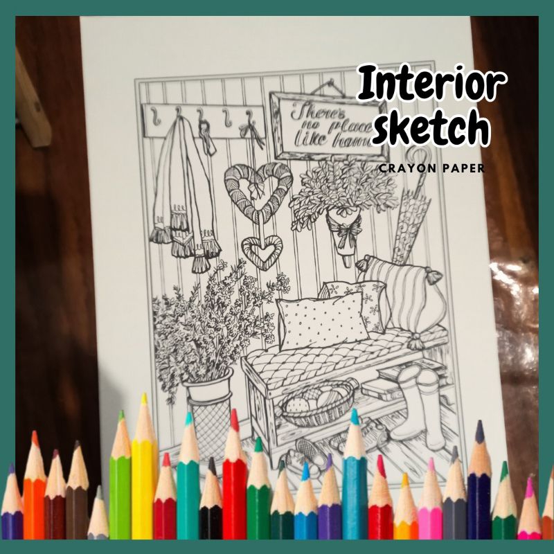 

Interior Sketch - Lembaran Mewarnai Isi 50 Lembar A4 80 Gsm