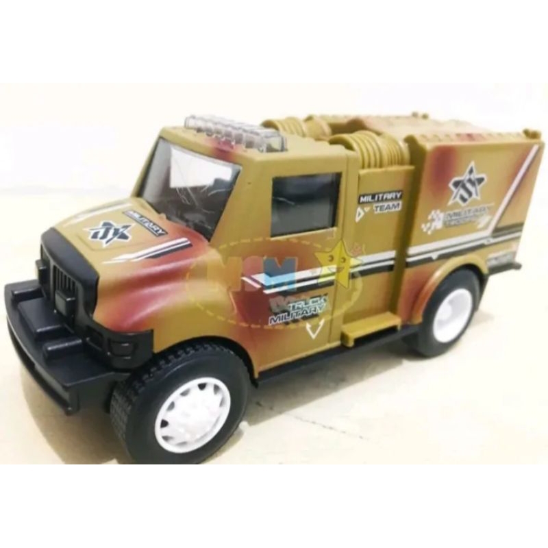 Koleksi dan mainan Diecast Truk Army Alloy Model Pullback