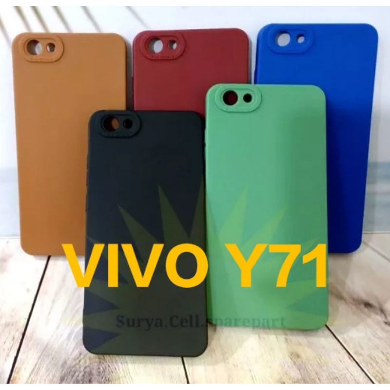 Silicon square Edge VIVO Y71. kesing macaron polos soft case TPU