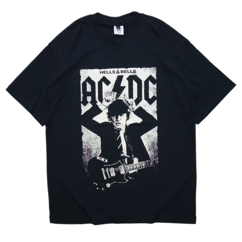 Kaos metal ACDC - HELLS BELLS Tshirt band baju Musik pria wanita