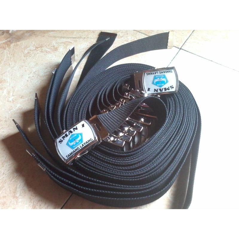 sabuk nilon logo custom SMA/SMK tanpa minimal pesanan