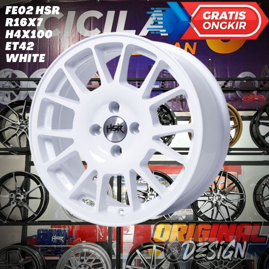 Velg Mobil Ring 16 HSR FE02 WHITE / PUTIH Untuk Brio , Ayla , Ignis , Yaris