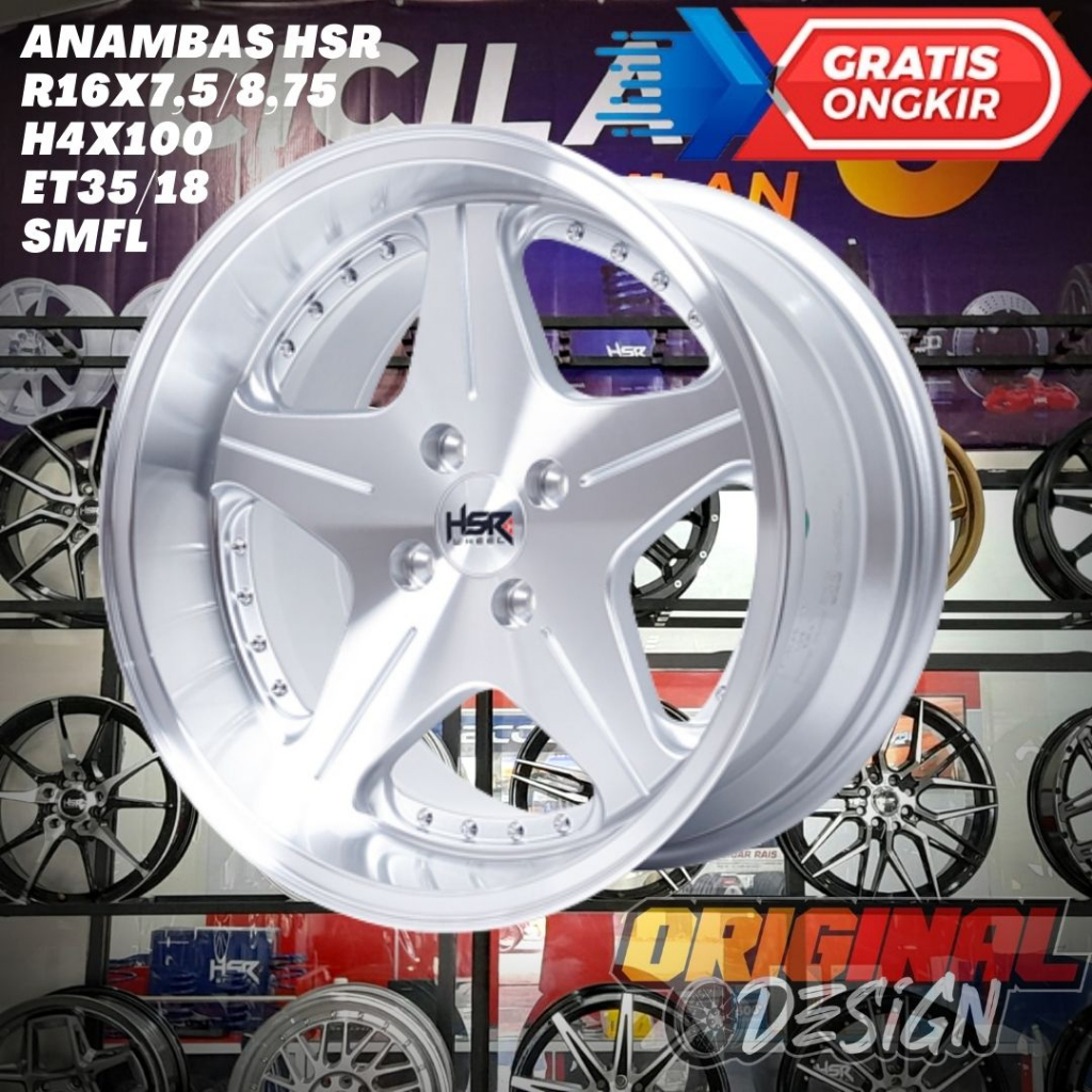 Velg Mobil Ring 16 Celong HSR ANAMBAS R16 Lebar 7,5/8,75 Baut 4 ET35/18