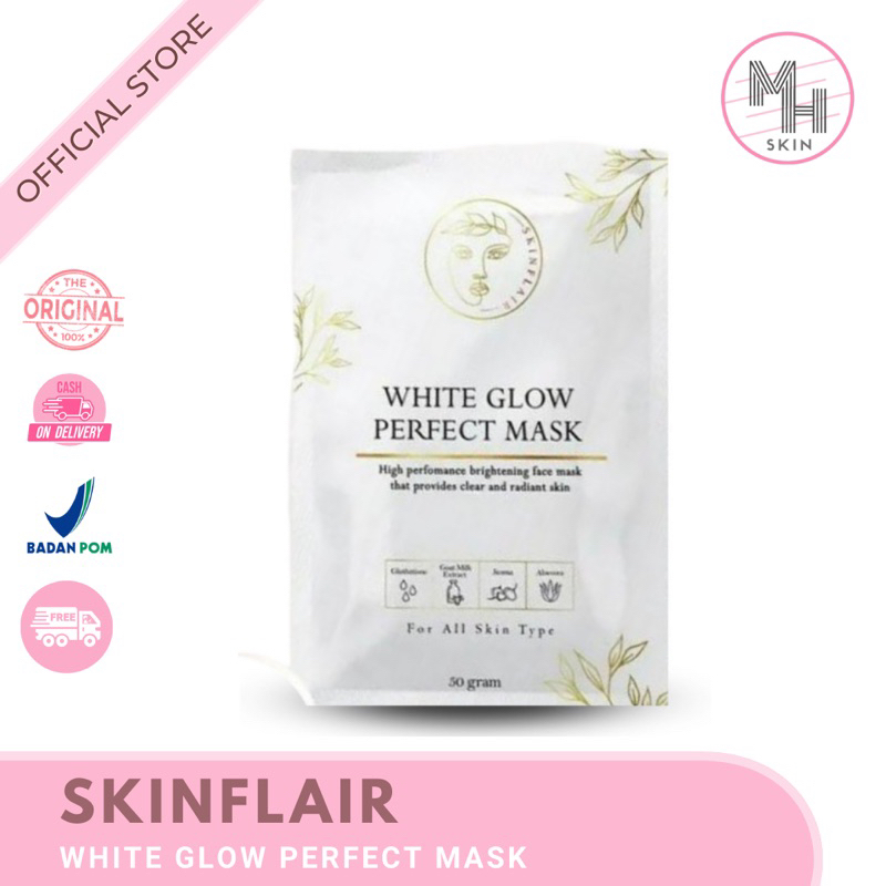 READY SKINFLAIR WHITE GLOW PERFECT MASK POWDER MASKER WHITENING GLOWING BY SKINFLAIR