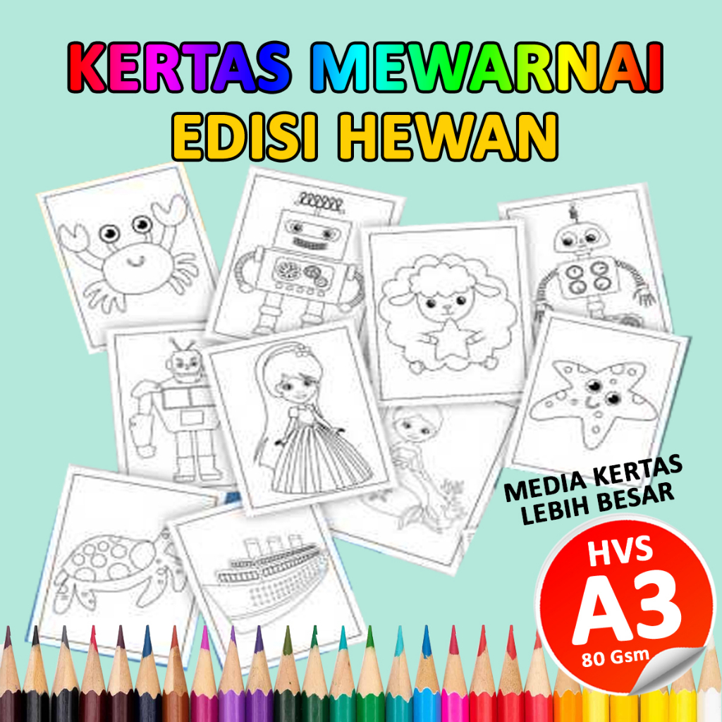 

Kertas Mewarnai A3 Best Produk Seller - Edisi Hewan (Abjad A-Z)