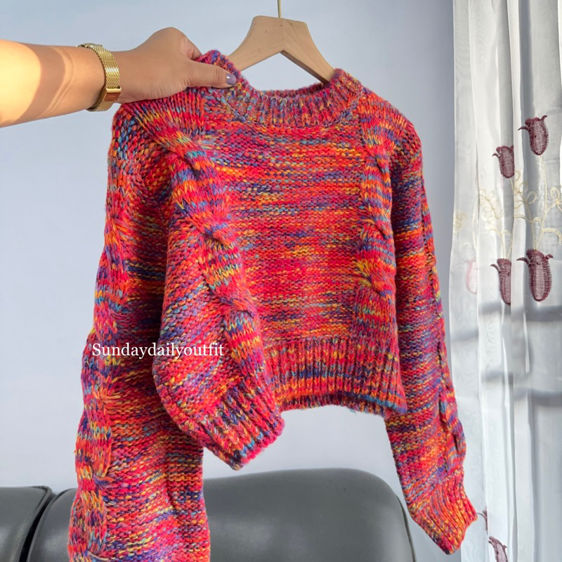 [ sundaydaily ] RAINBOW SWEATER KNIT | SWEATER KOREA PREMIUM | CARDIGAN RAJUT OUTER PREMIUM