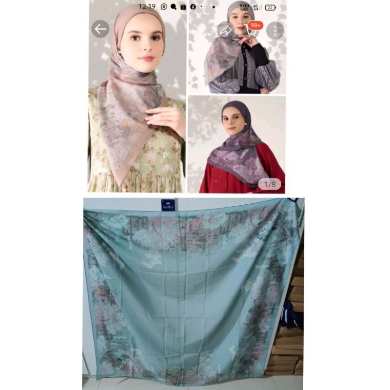 Mandjha Special Free Box Ivan Gunawan Fashion Scarf Original Victorious Blue, Produksi Juga Victorio