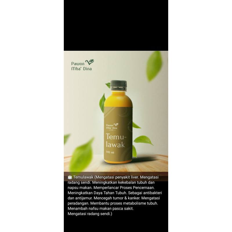 

Pawon Mba' Dina Jamu Temulawak 140mL