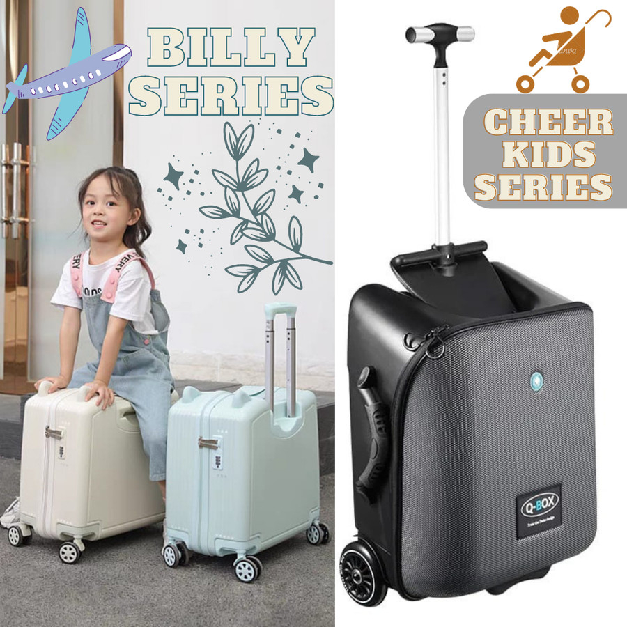 LUXES Koper Stroller Anak Lazy Luggage 2 In 1 Koper Duduk Anak Qbox Q-Box