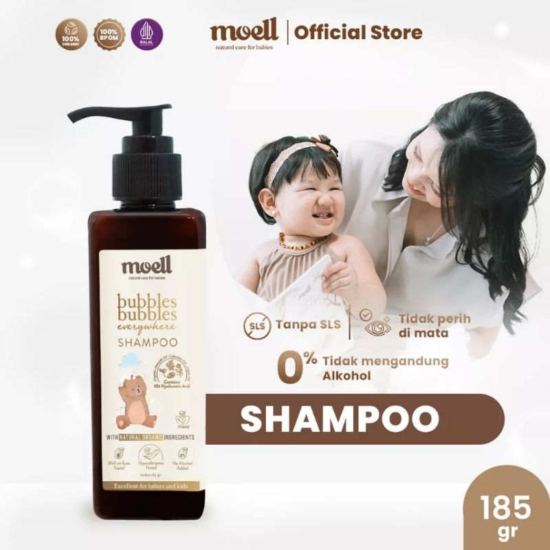 Moell Shampo Bayi 185gr - Bubbles Bubbles Everywhere Shampo - Shampo Bayi