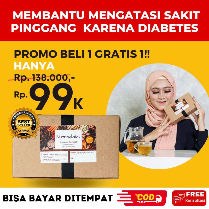 

NUTRADIABS OBAT HERBAL ALAMI ATASI SAKIT PINGGANG PROMO PAKET BELI 1 GRATIS 1