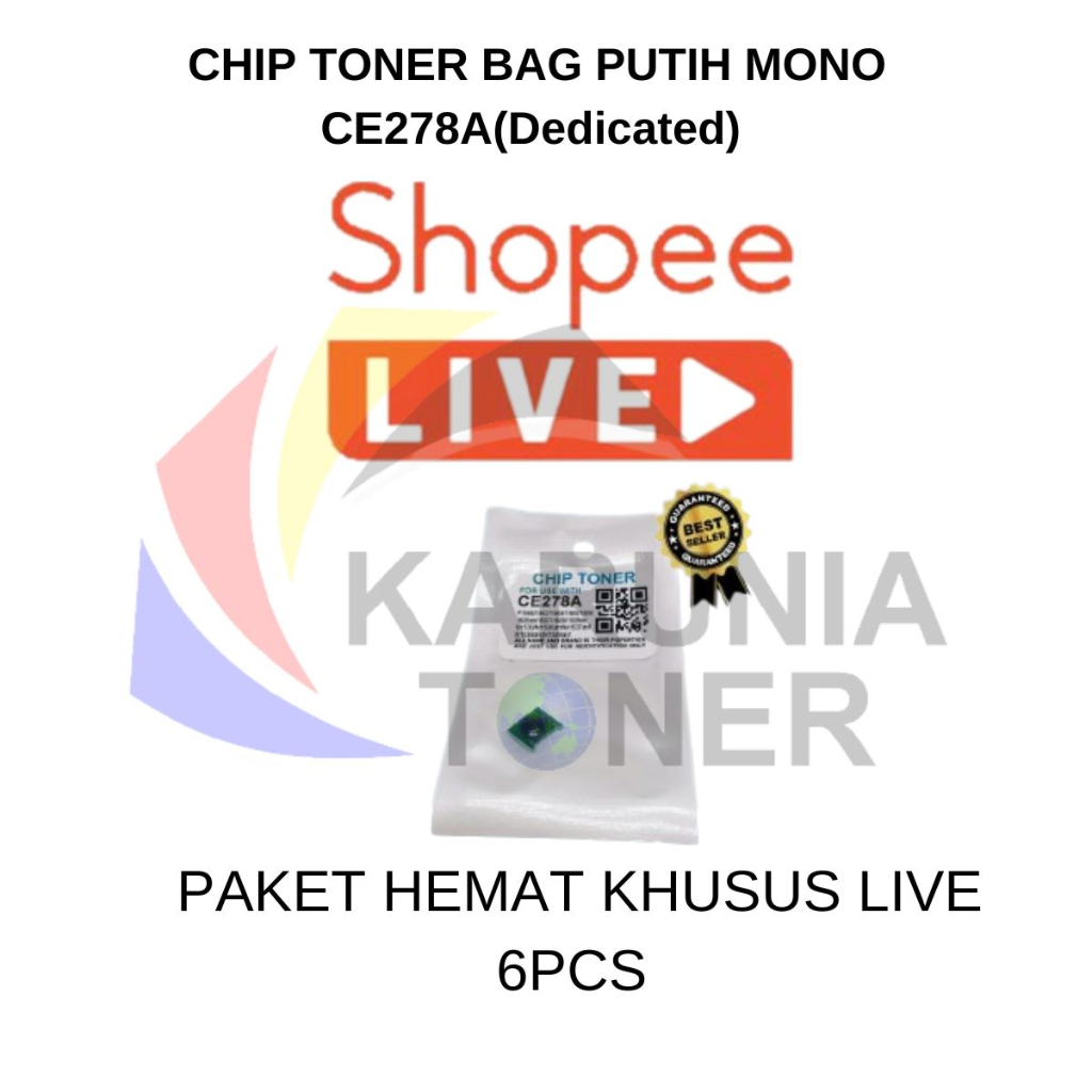 CHIP TONER BAG PUTIH MONO CE278A(Dedicated) PAKET HEMAT KHUSUS LIVE