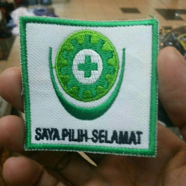 Bordir Logo k3 Bendera Emblem K3 Saya Pilih Selamat Bordir Logo K3