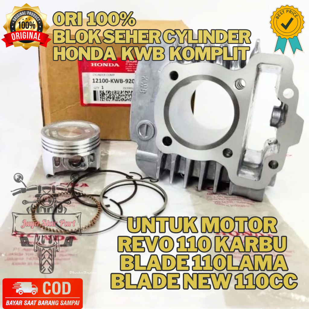 ORI Blok Seher Sylinder Honda KWB Komplit Original Asli Honda KODE(12100-KWB-920) Revo absolute Revo