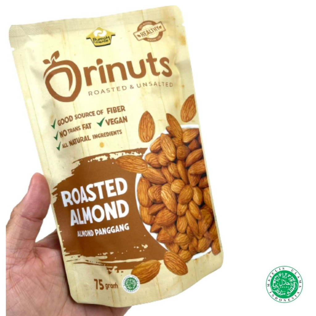 

ORINUTS KACANG ALMOND PANGGANG rasa Original 75GR ROASTED ALMOND PLAIN UNSALTED