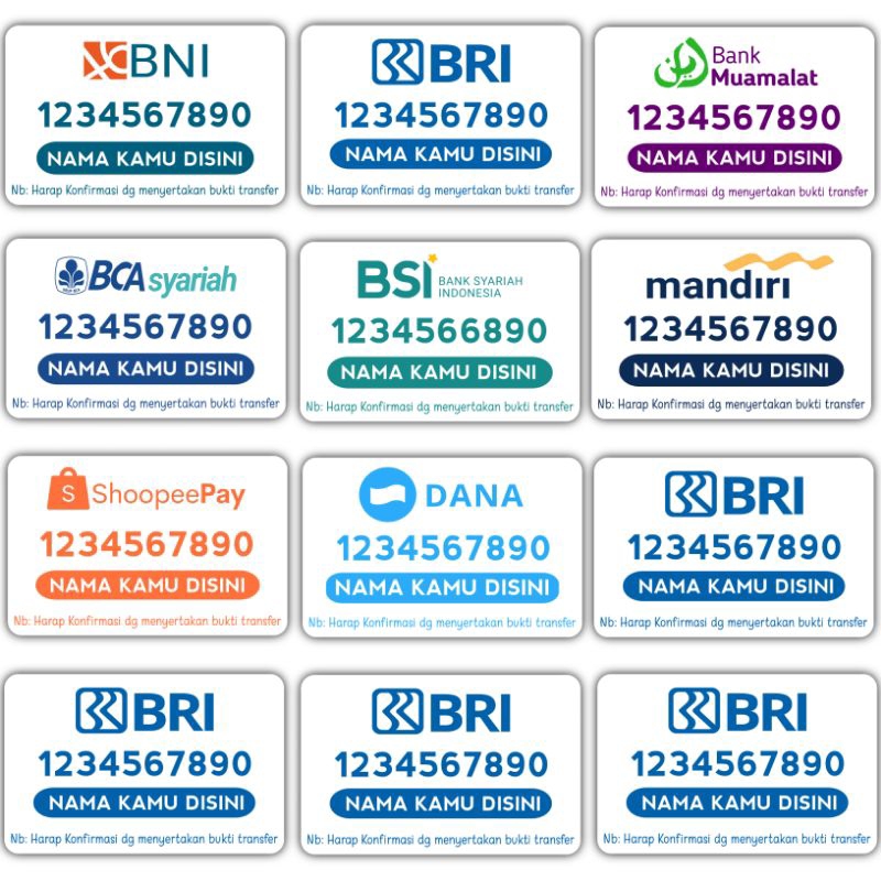 Stiker Rekening/Ewalet WhatsApp costum