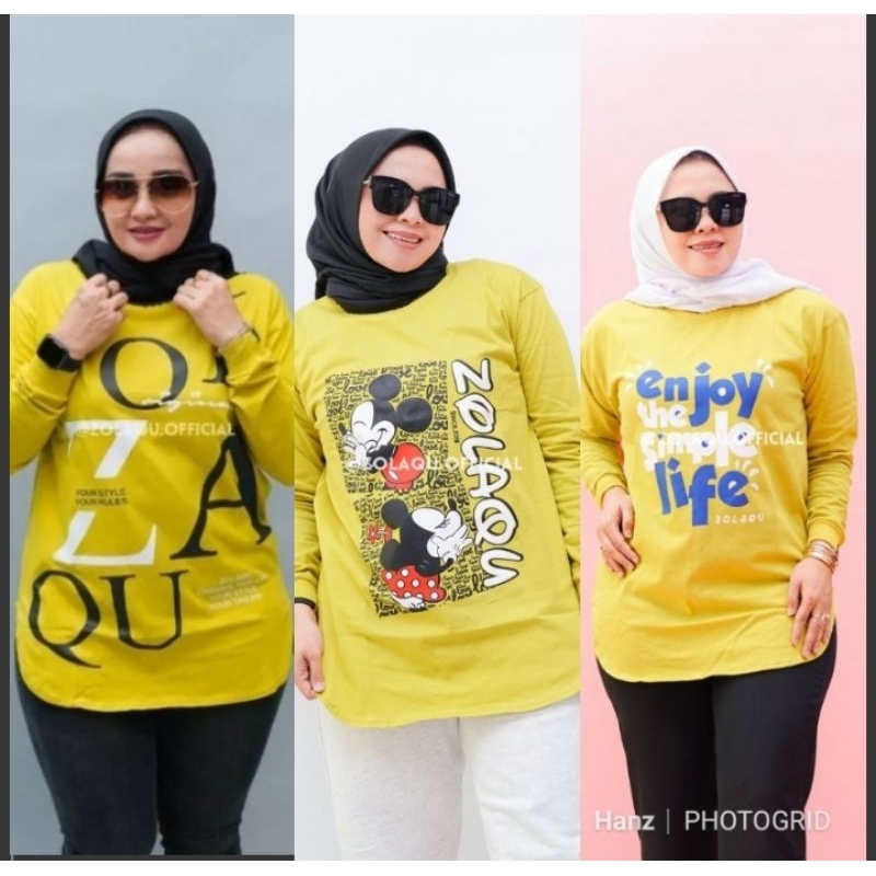 LEMON SERIES Kaos Zolaqu Ori Terbaru Blouse Oval Semi Tunik