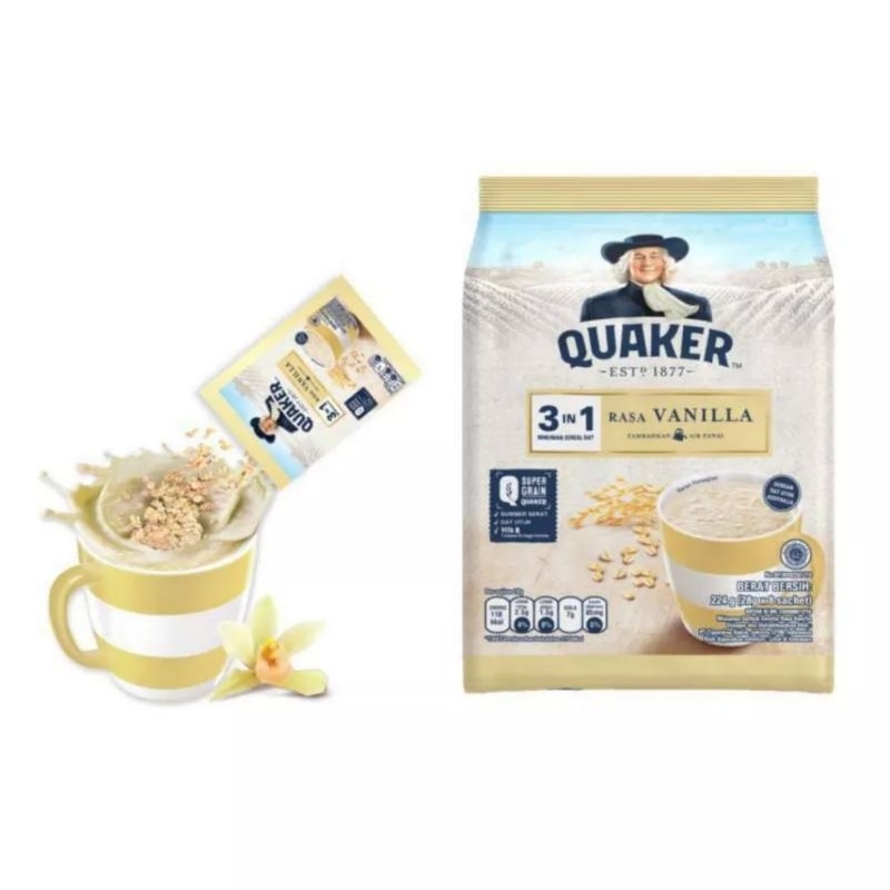 

QUAKER Oat Cereal 3 in 1 Sereal Rasa Vanilla 8x28gr
