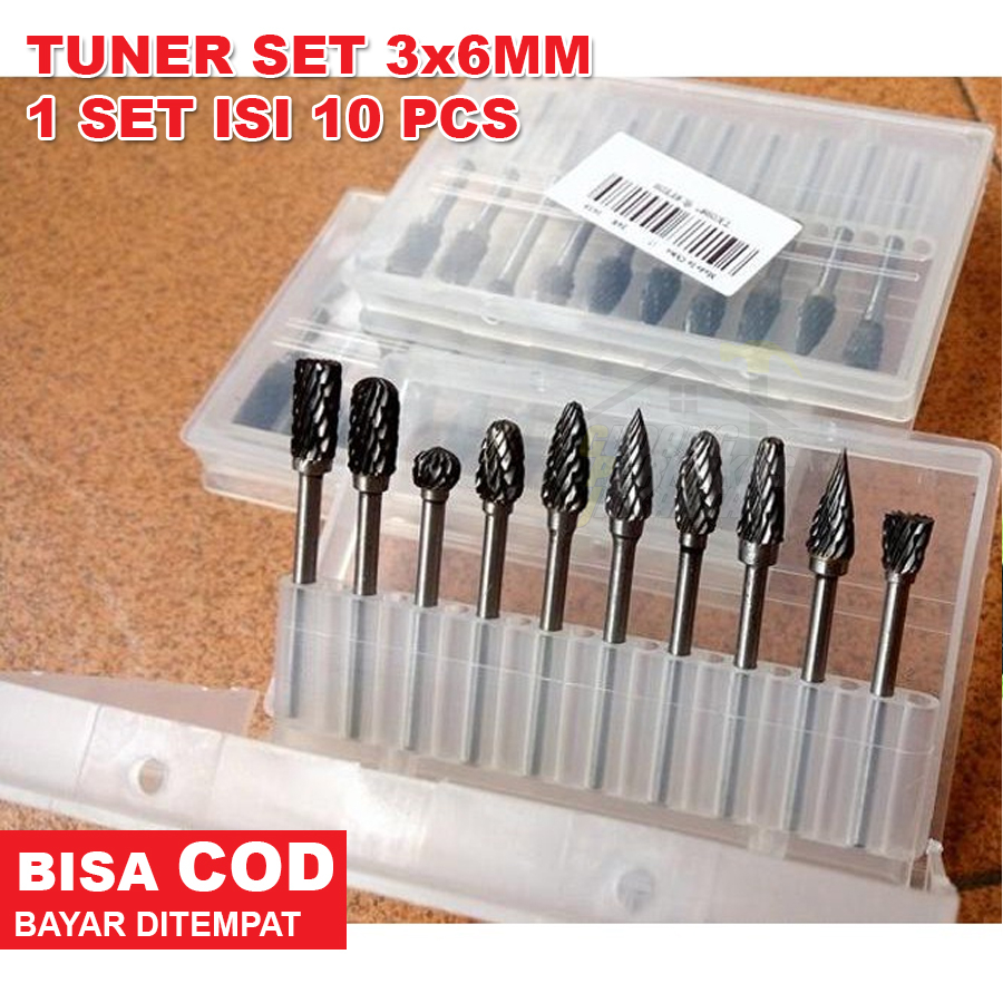 Paket 10 Pcs Mata Tuner Porting Bor Cuner Tungsten Carbide / mata bor cun / cuner porting / tuner