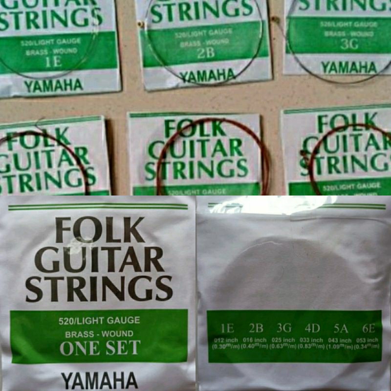 senar gitar akustik yamaha 1 set isi 6 pcs