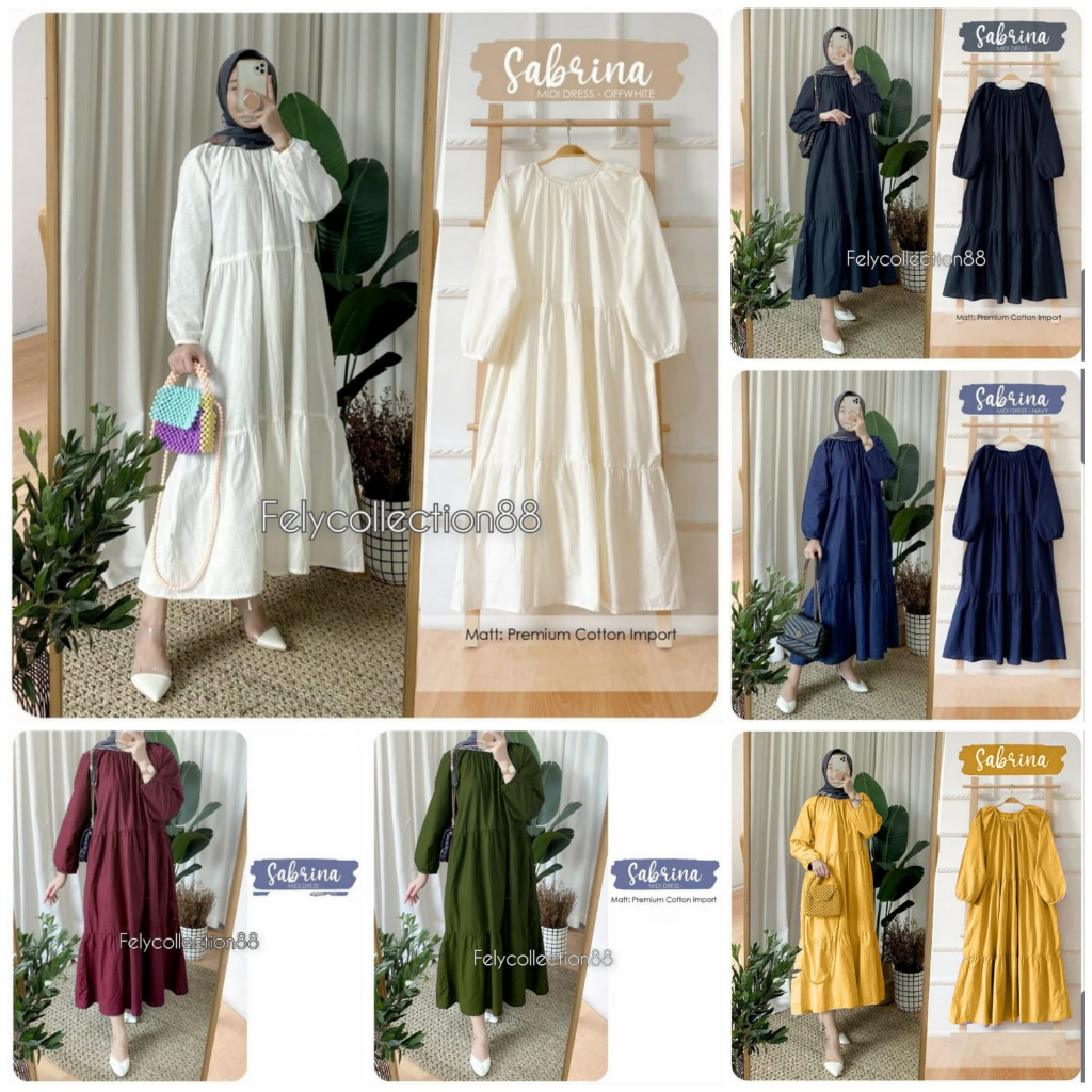 Gamis Midi Abrina Katun Rayon Poly