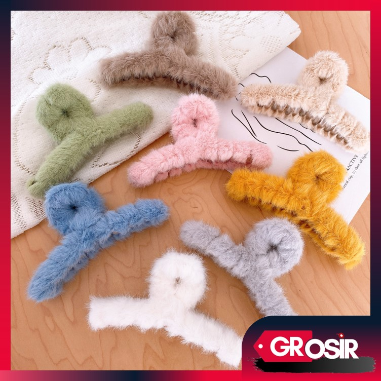 Grosir - F5428 Jepit Rambut Motif Bulu / Jepitan Rambut Wanita / Jedai Rambut Gaya Korea / Aksesoris