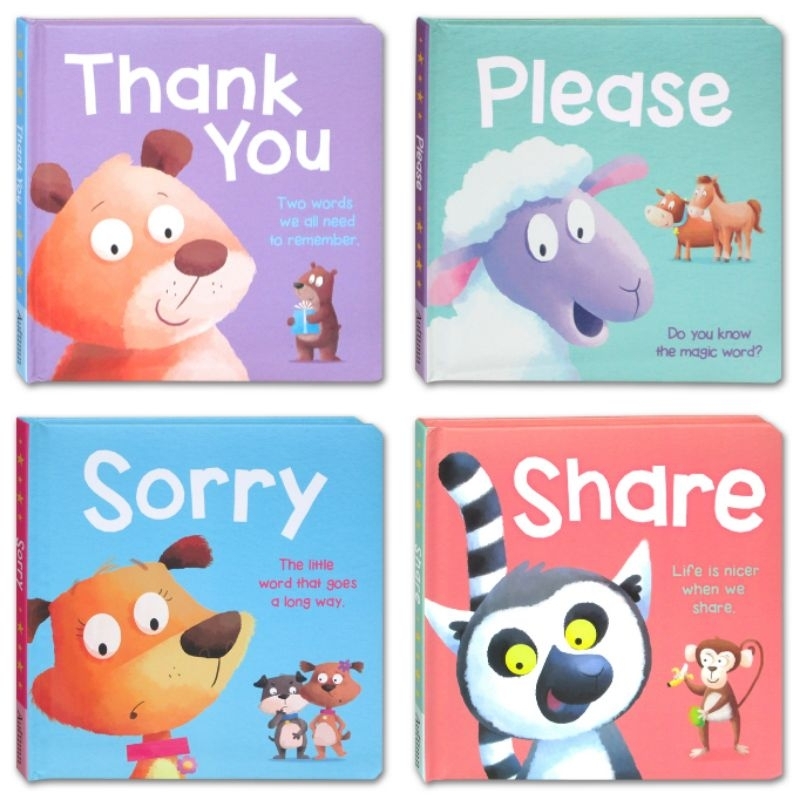 THANK YOU, PLEASE, SORRY, SHARE seri Good Manner Magic Words Board Books