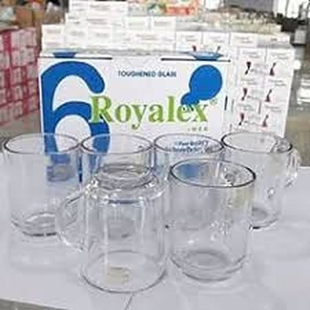 (6 Pc) Gelas Gagang Royalex RX 255 bahan kaca - Gelas Kopi Royalex