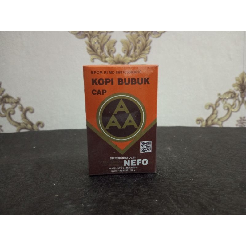 

Kopi Bubuk Cap AAA ( NEFO ) | Asli Jambi | Box Ukuran 100 gram | Grosir & Eceran | Kirim seluruh Indonesia