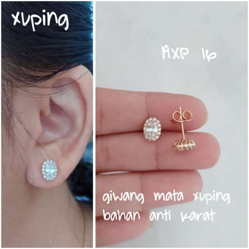 GIWANG XUPING / ANTING DEWASA XUPING BATU PUTIH BAHAN ANTI KARAT AXP 16