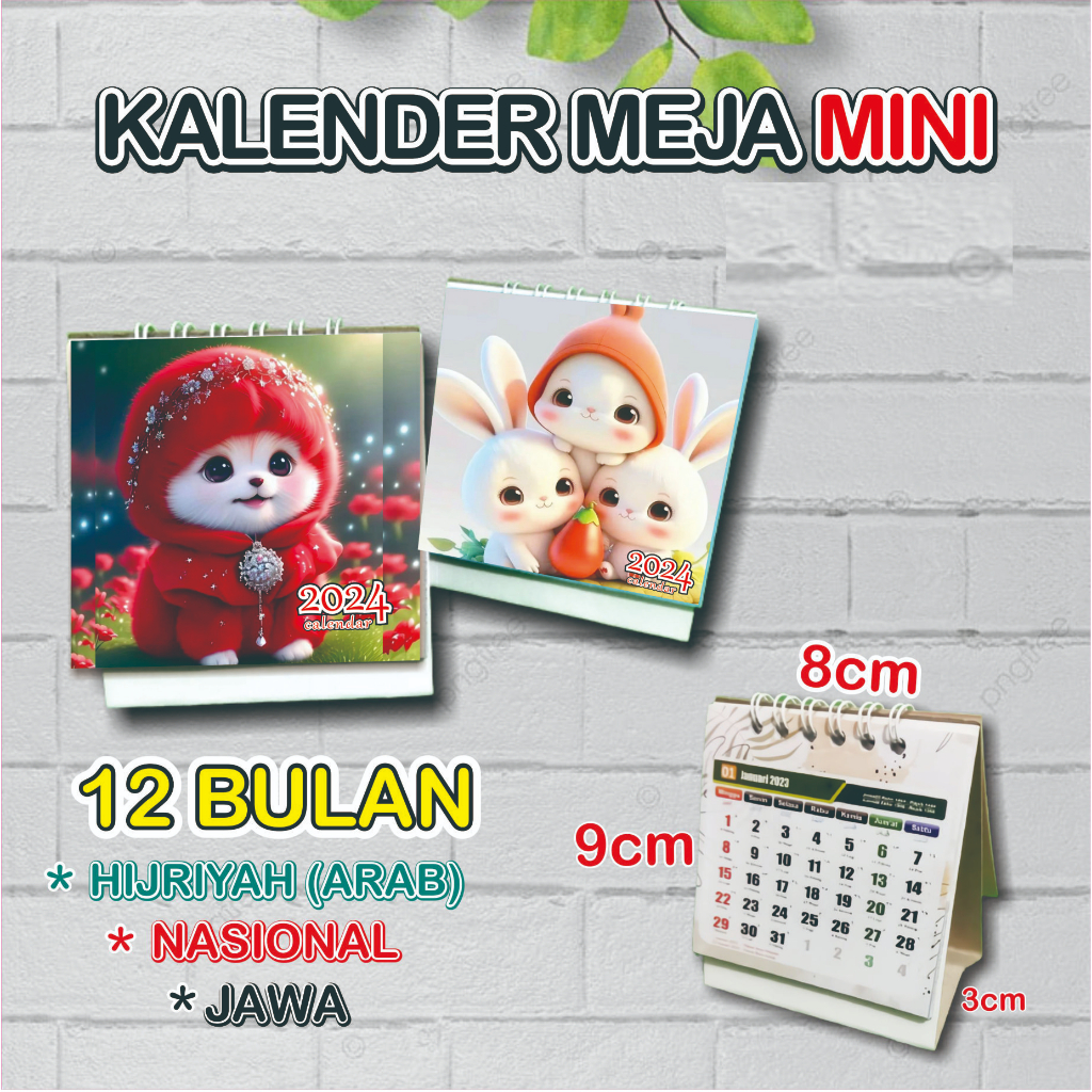 

Kalender duduk mini 2025/Kalender meja.