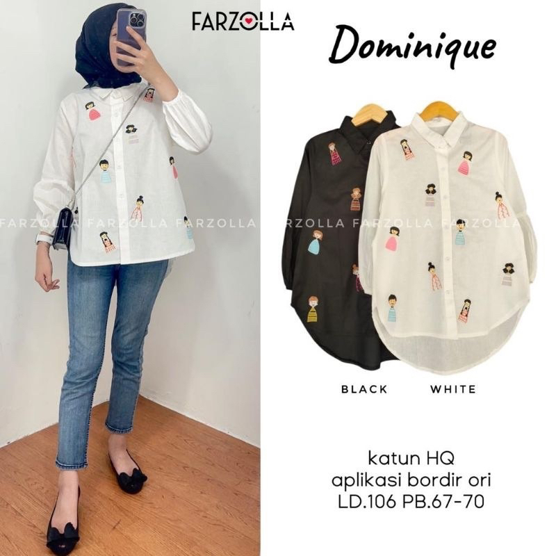 Dominique shirt by farzolla#kemeja bordir bestseller#atasan katun bordir#kemeja boneka#kemeja viral