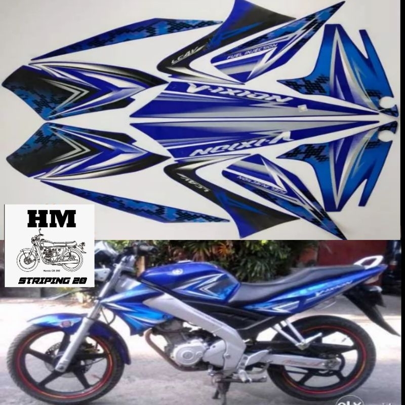 STRIPING STIKER YAMAHA VIXION OLD TAHUN 2009 BIRU LIS BODY STANDART BERKWALITAS