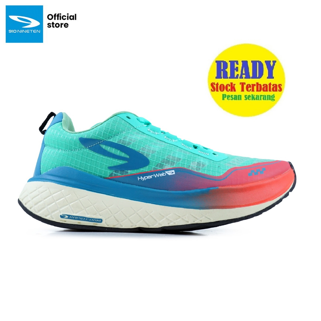 910 Nineten ULTRA EKIDEN Sepatu Lari - Hijau Aurora Merah NEW