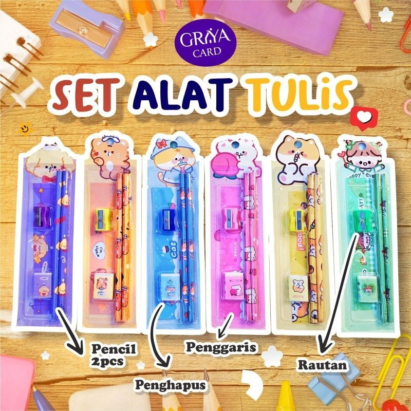 

SET ALAT TULIS / PENSIL / PENGGARIS / PENGHAPUS / PAKET ALAT TULIS