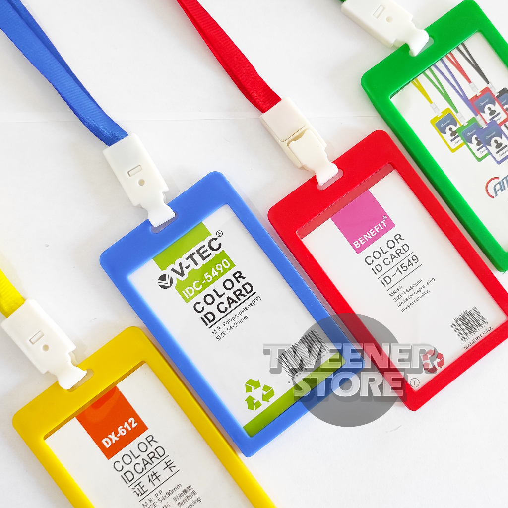 

ID CARD+TALI (MEREK RANDOM) Ukuran 54x90mm Name Tag Plastik | 1 SISI