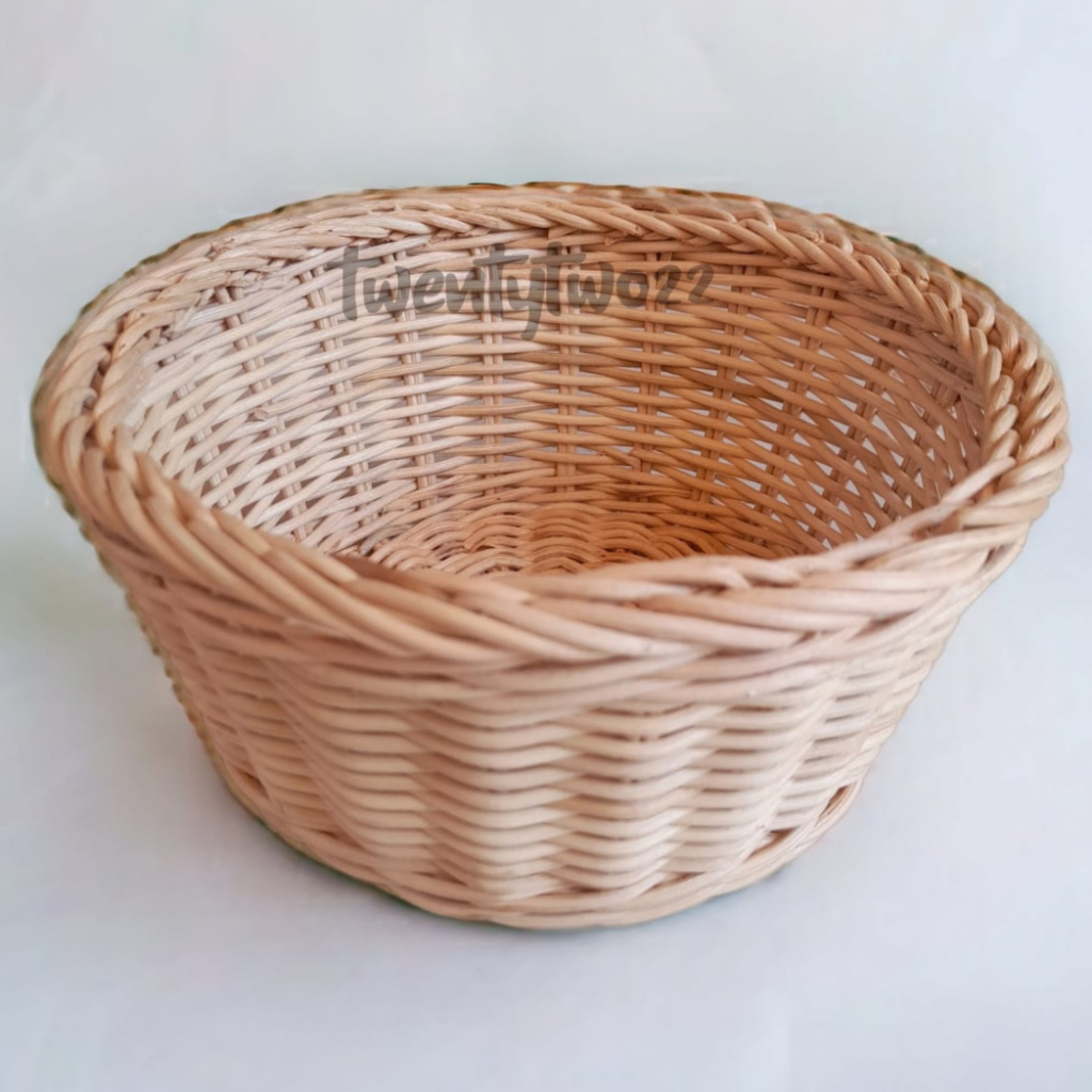 Keranjang bulat kecil rotan tempat bawang sayuran wadah telur keranjang parcel lebaran tempat asesor