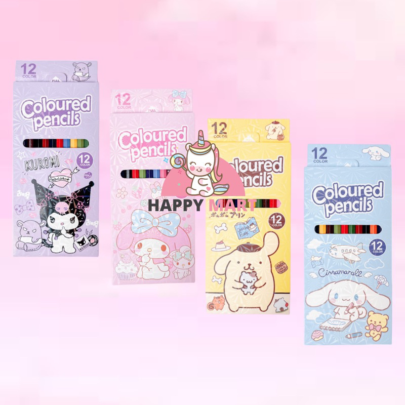 

Pensil warna 12 collors sanrio kuromi / melody / cinnamoroll