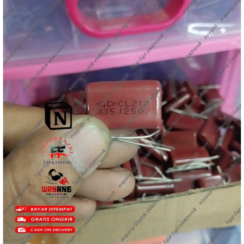 Capacitor mylar 335J 335K 250v kapasitor milar 335 250 volt
