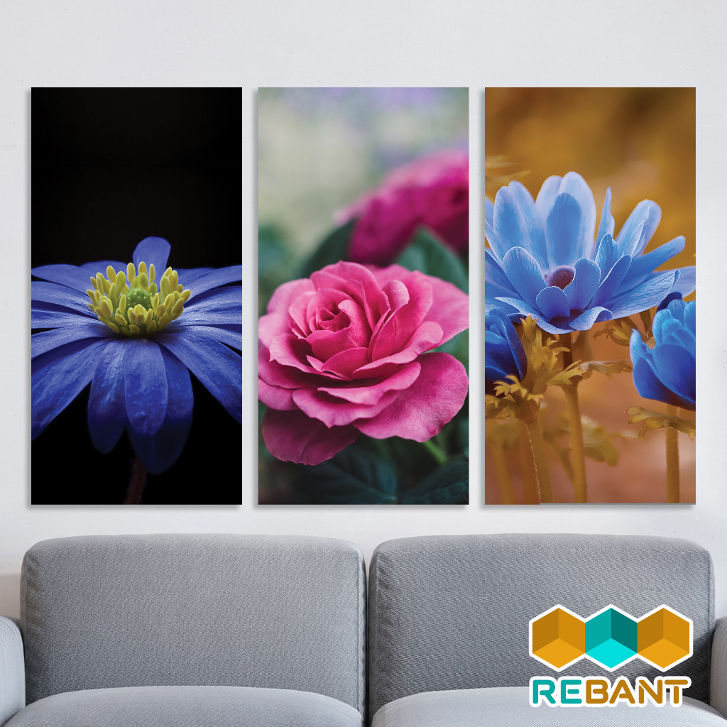 REBANT HIASAN DINDING BUNGA RIIL WALL DECOR (15X30) MAWAR TULIP FLOWER PAJANGAN POSTER