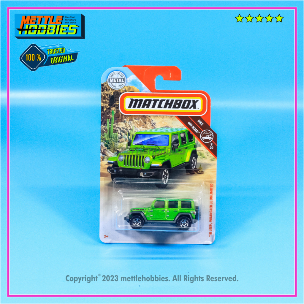 Matchbox 18 Jeep Wrangler JL Unlimited Diecast Miniatur Replika Mobil 1:64