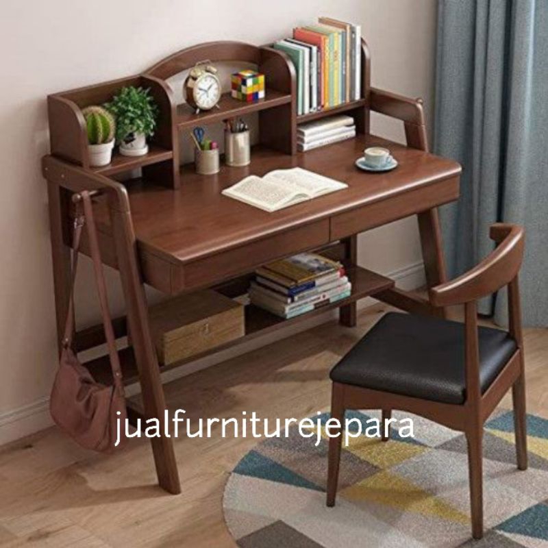 meja belajar meja kerja meja komputer minimalis kayu jati jepara