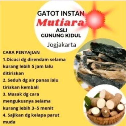 

GATOT SINGKONG/GATOT INSTAN 200GR/GAPLEK HITAM GUNUNG KIDUL