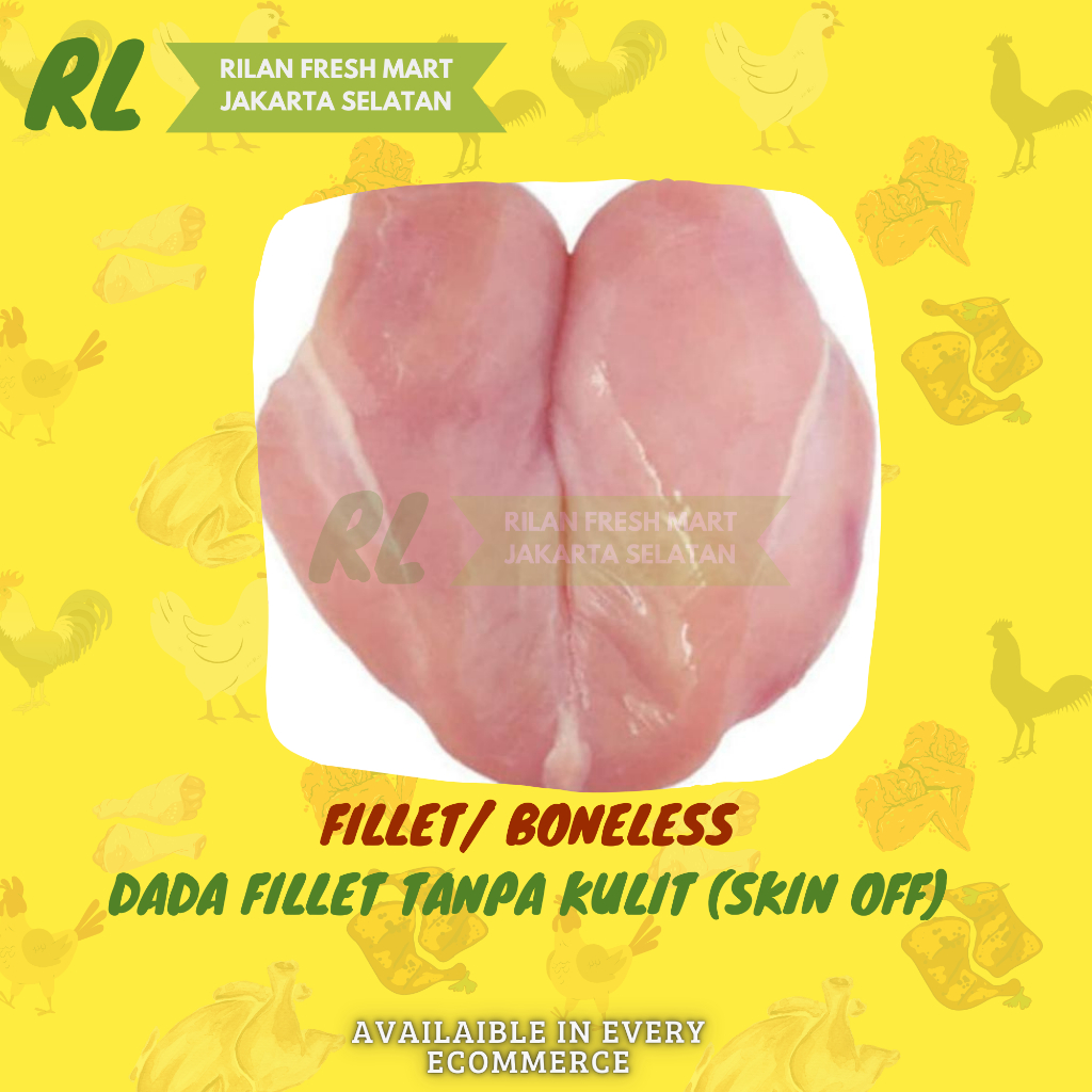 

Dada Fillet Ayam Polos Tanpa Kulit Boneless Tanpa Tulang 500gr Premium Grade A