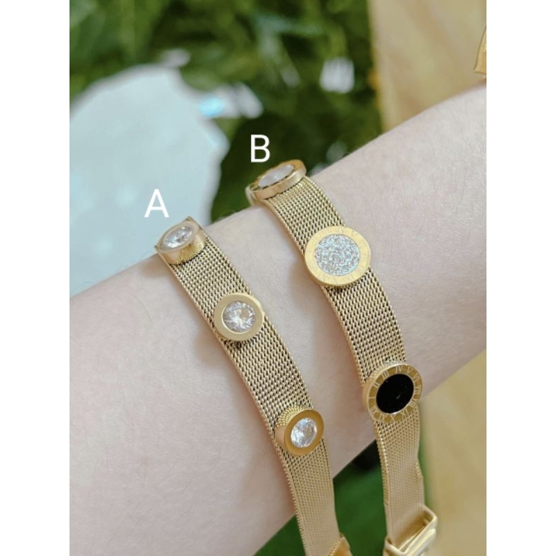 Gelang titanium gold model jam tangan