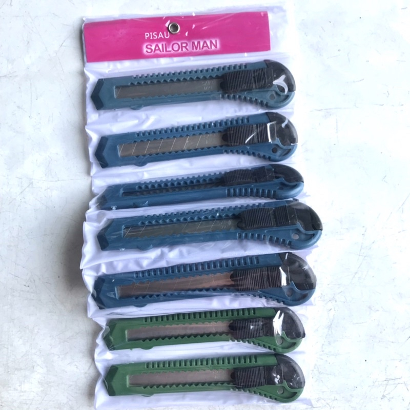 

12 PCS Pisau Cutter SAILORMAN / kater Besar Pemotong Dus Lakban OPP ATK Murah
