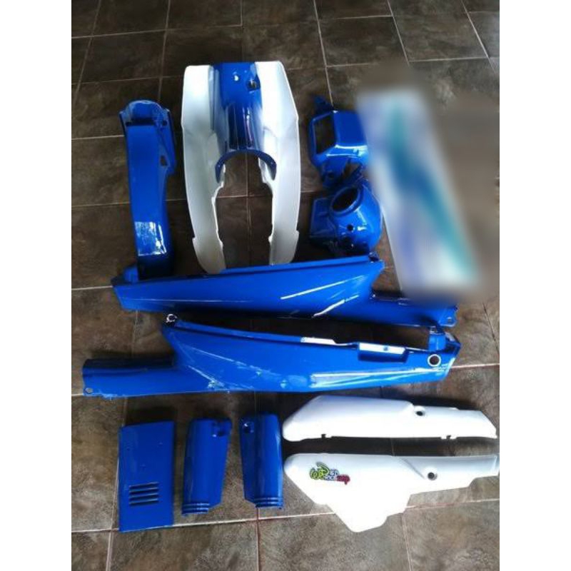 body full set yamaha alfa warna biru BODY FULL SET YAMAHA ALFA dua tak biru putih spesial edition