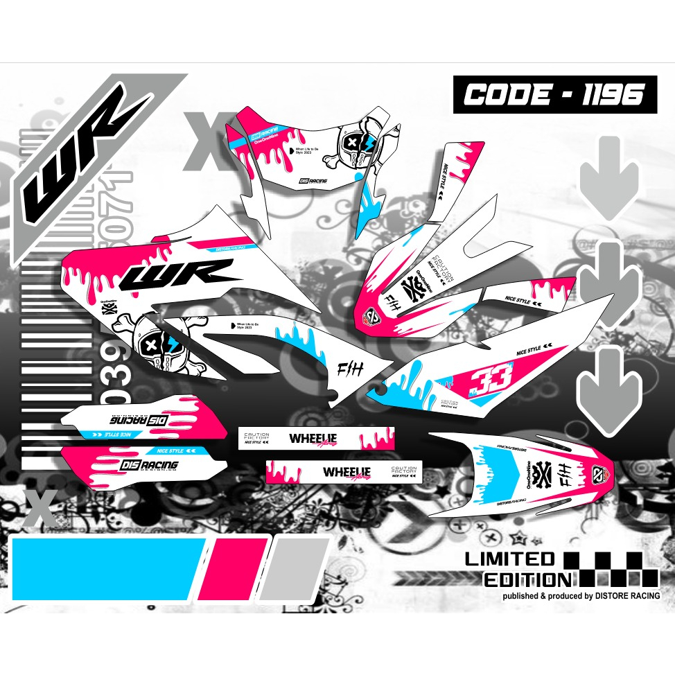 Decal wr 155 full body design putih pink by DISTORE RACING