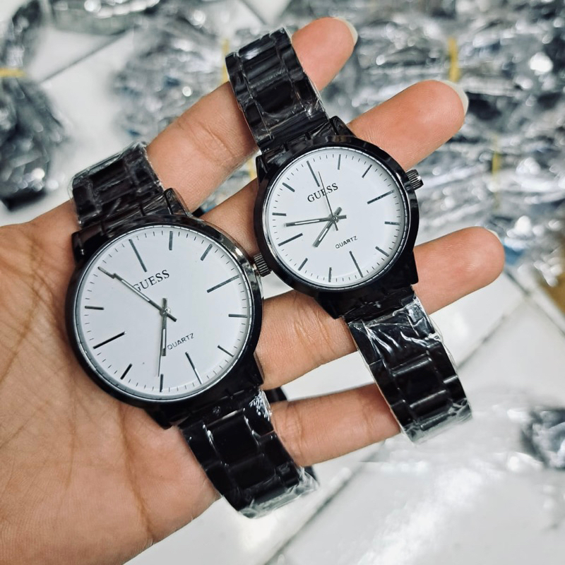 Jam tangan couple pria wanita gues clasic rantai